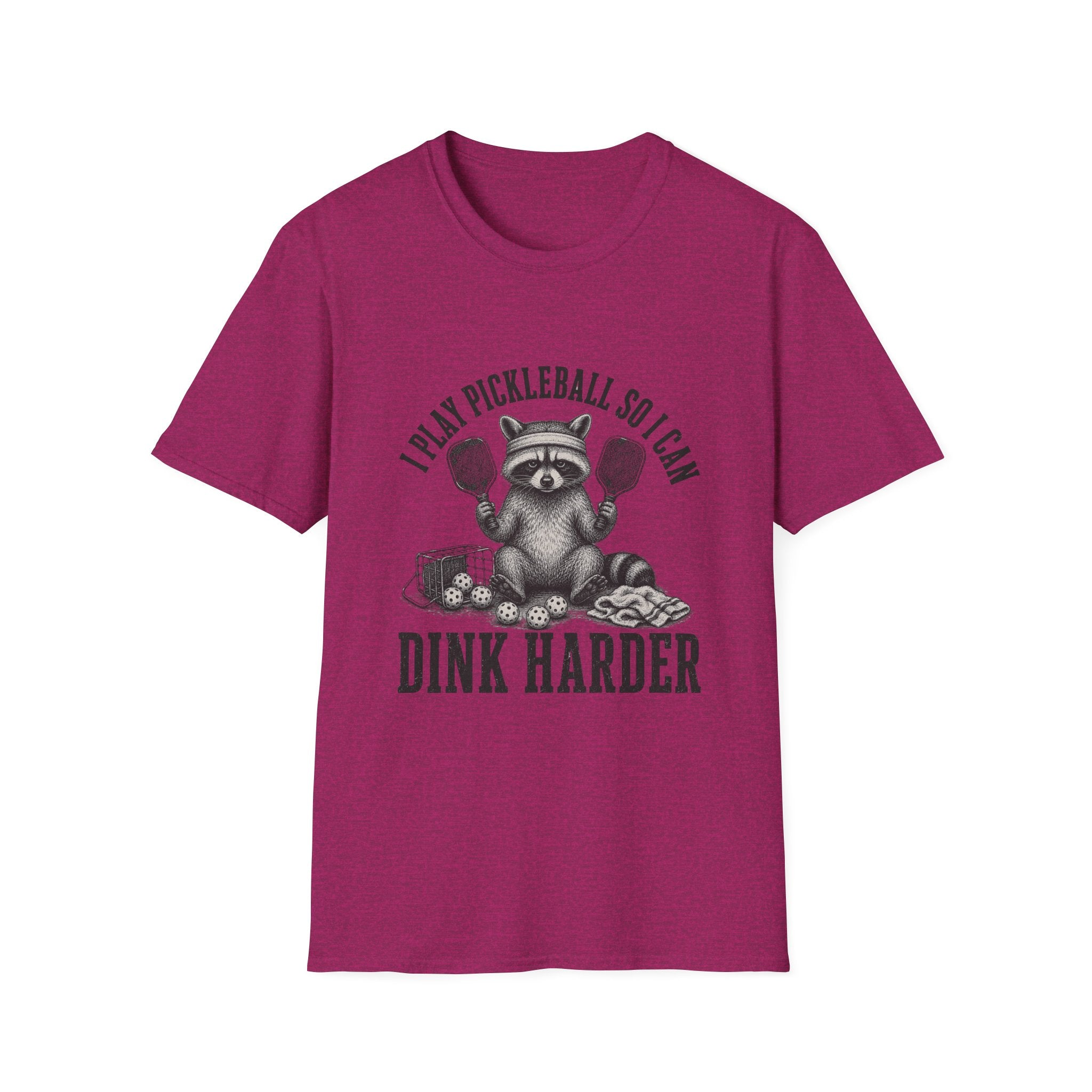 Raccoon Cartoon Pickleball T-Shirt