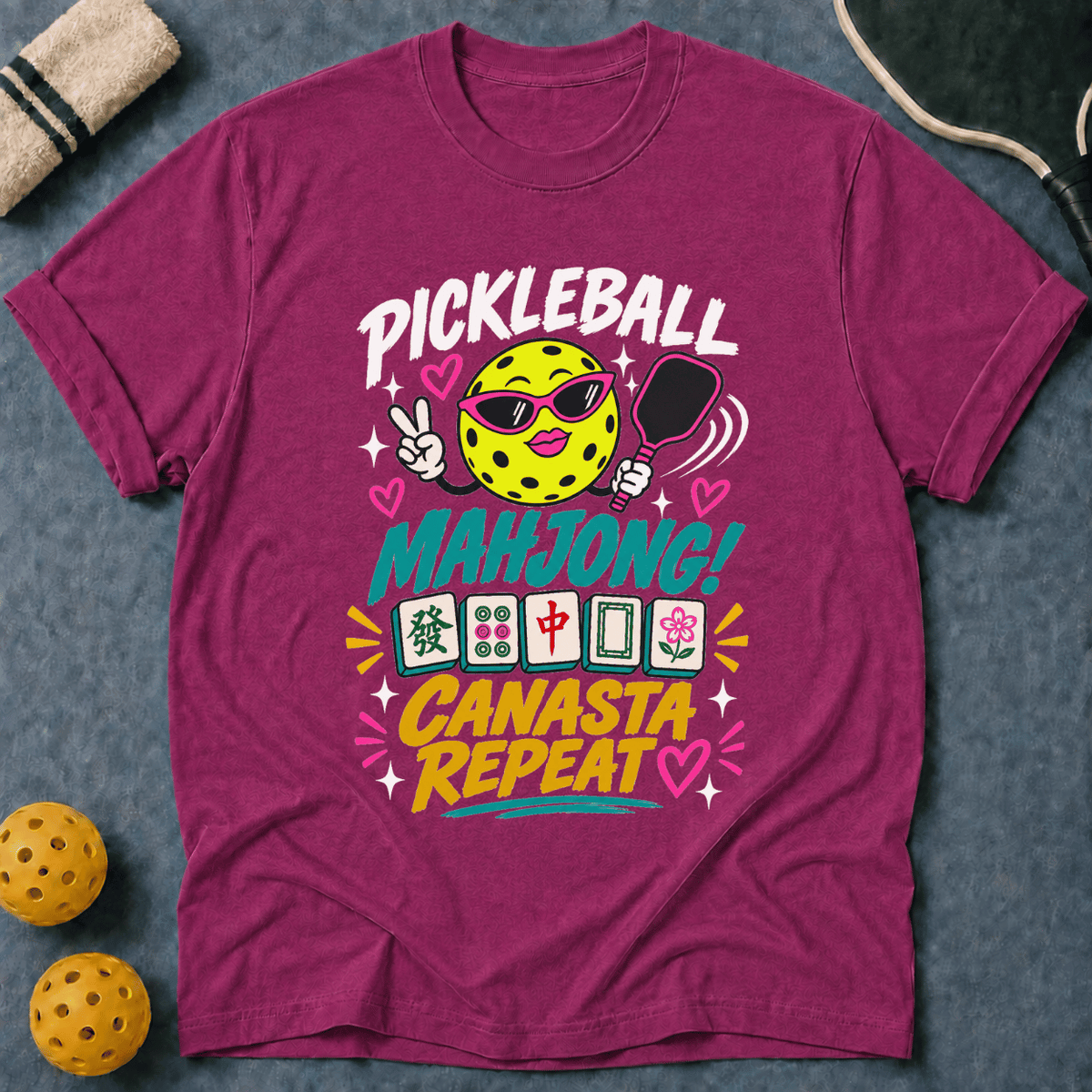 Mahjong Smile Pickleball T-Shirt