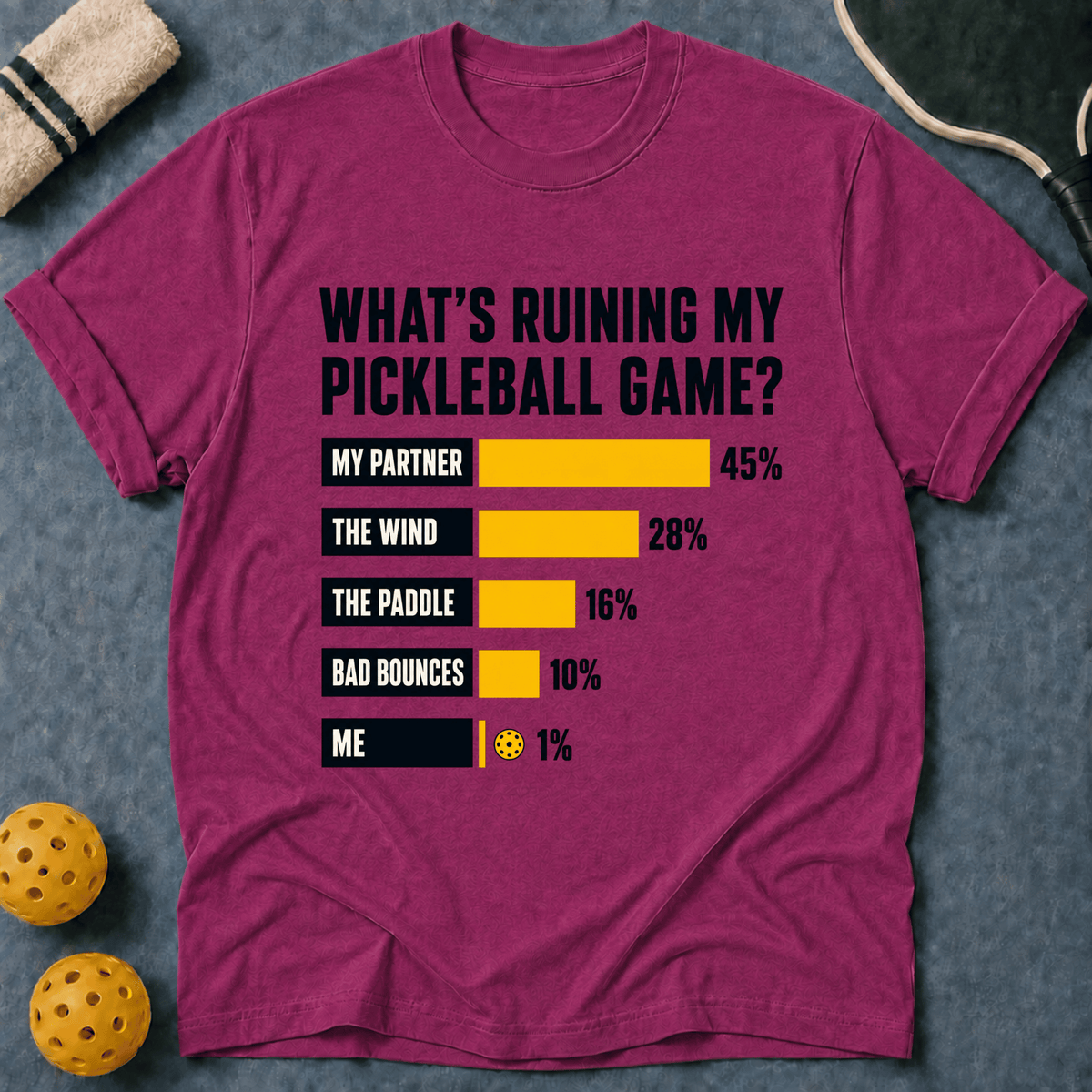 Pickleball Excuses Chart T-Shirt