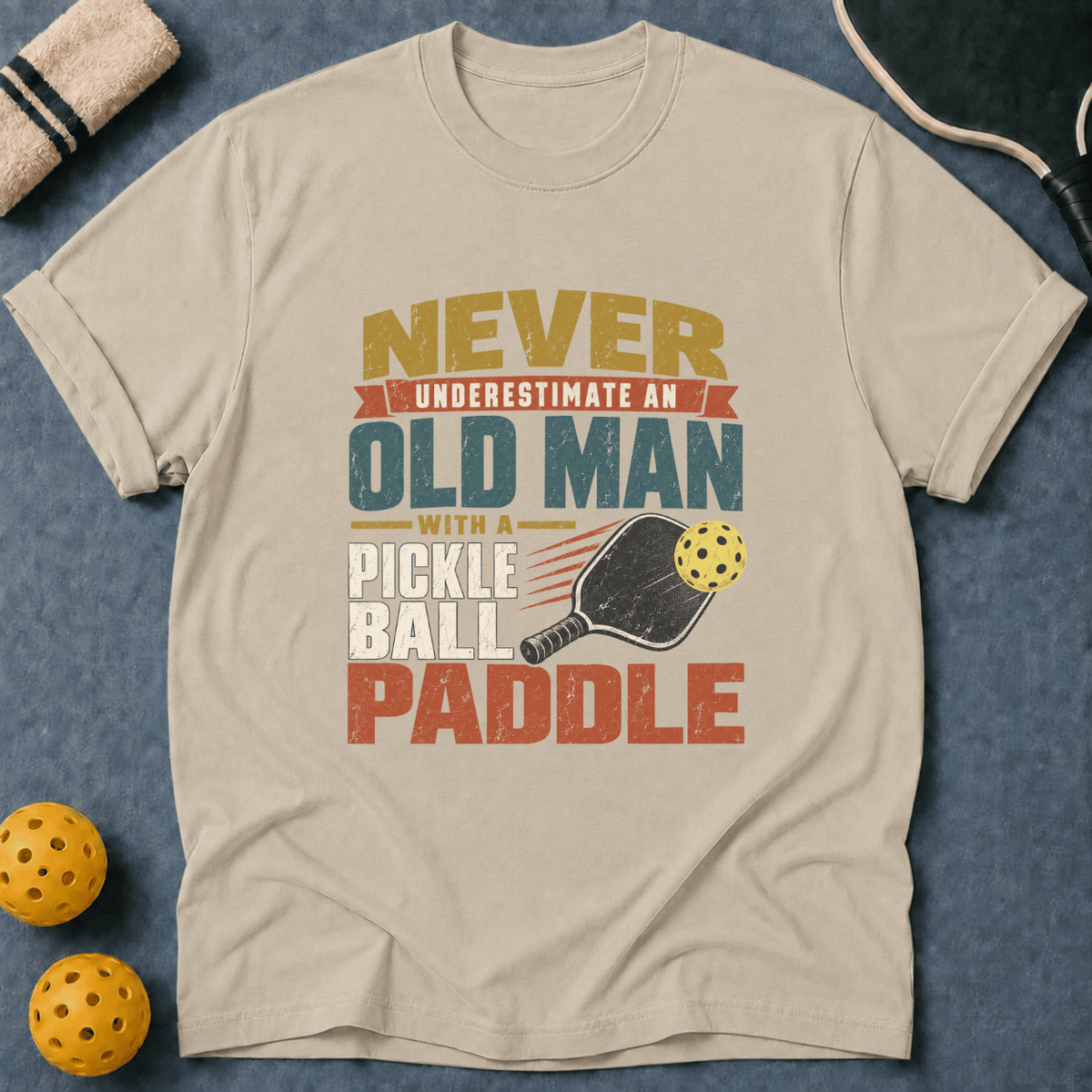 Old Man With A Paddle Vintage T-Shirt
