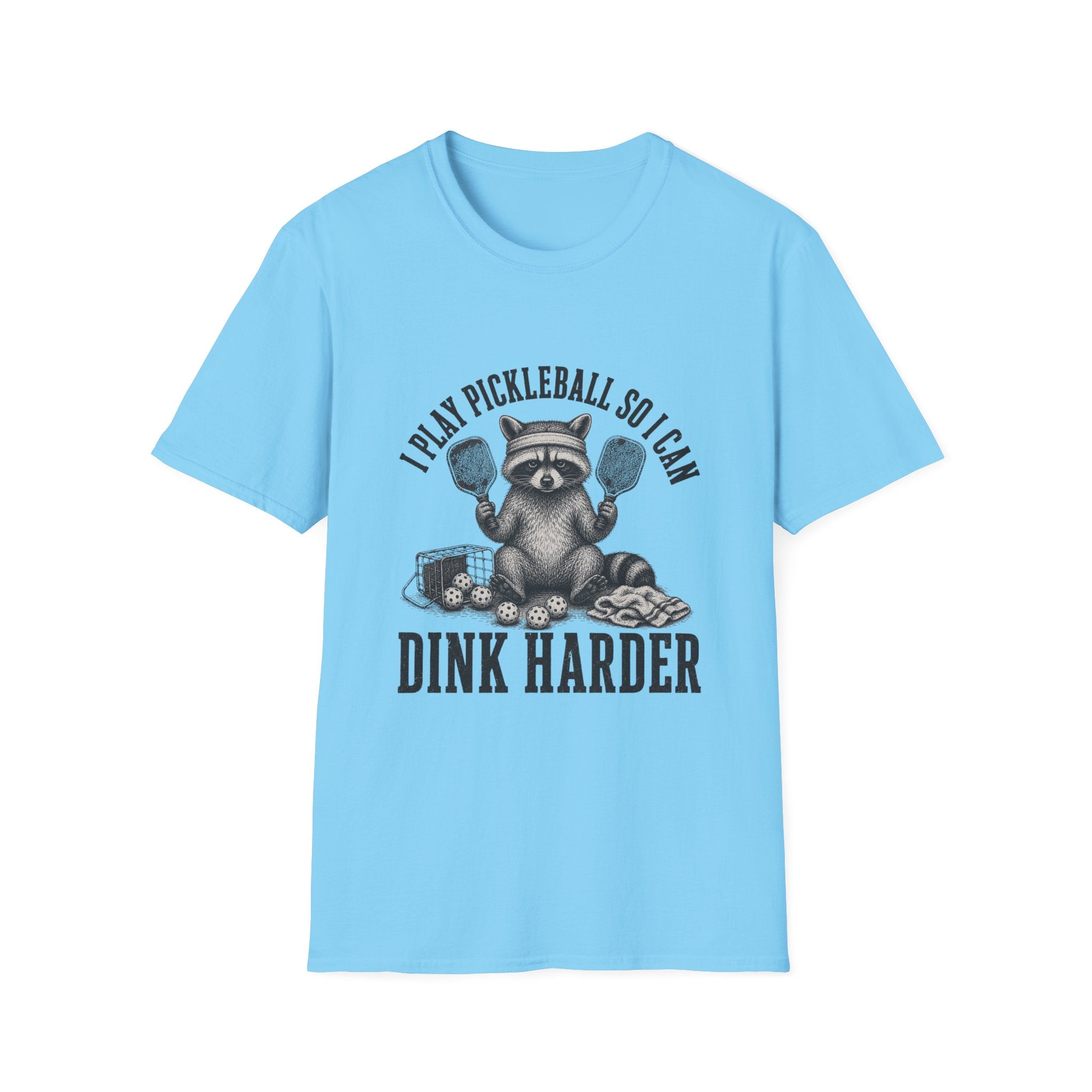 Raccoon Cartoon Pickleball T-Shirt