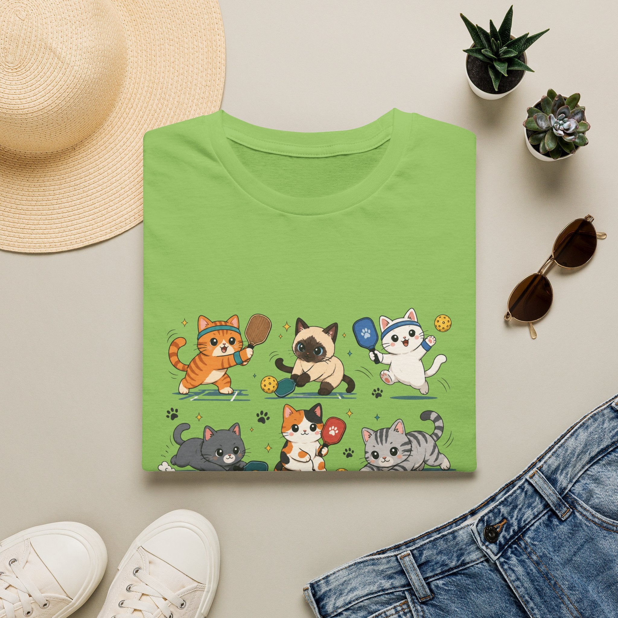 Kawaii Cat Pickleball Club T-Shirt
