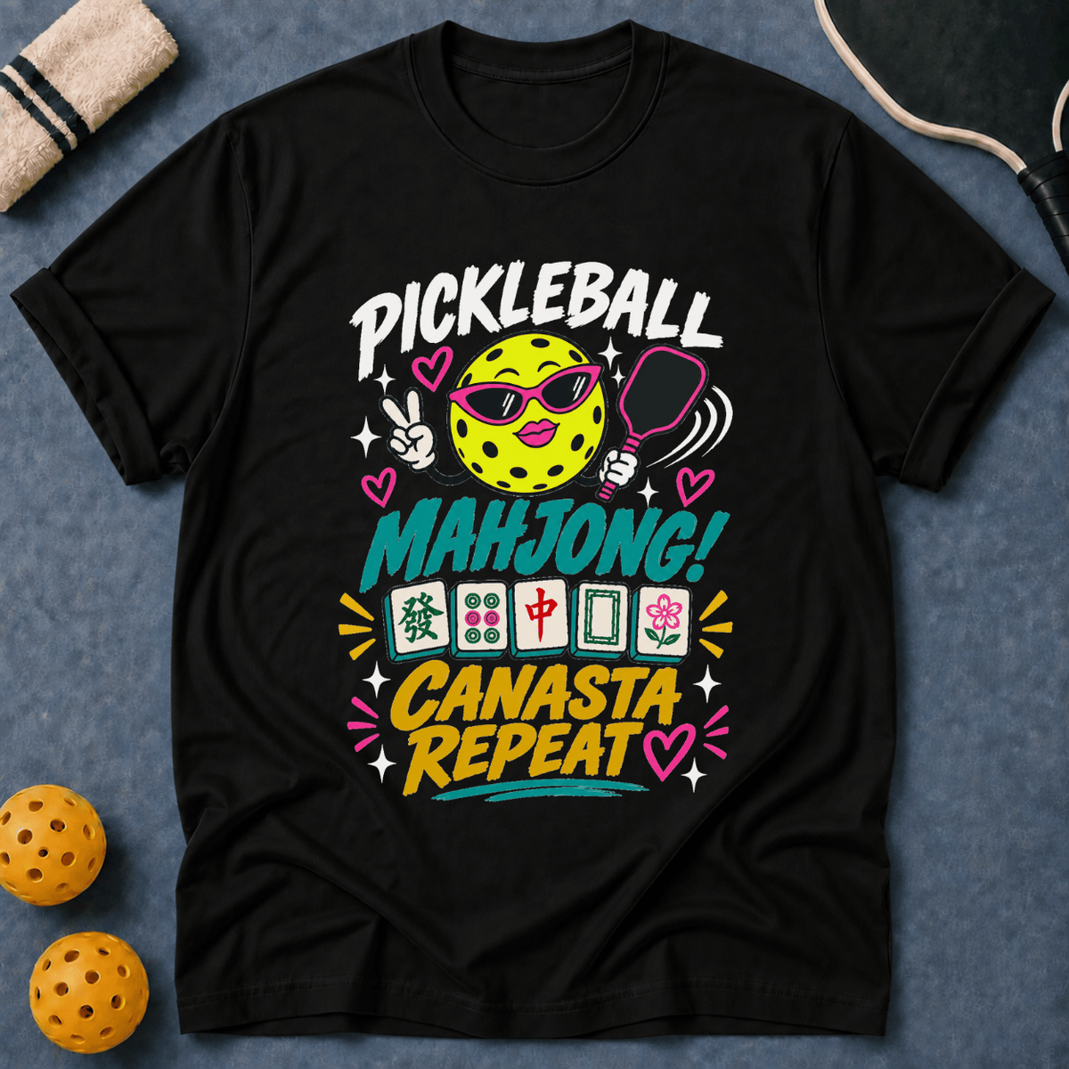Mahjong Smile Pickleball T-Shirt