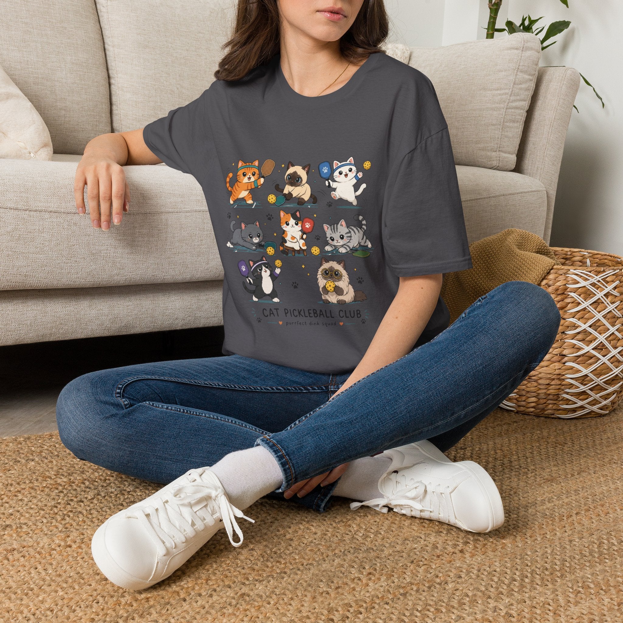Kawaii Cat Pickleball Club T-Shirt