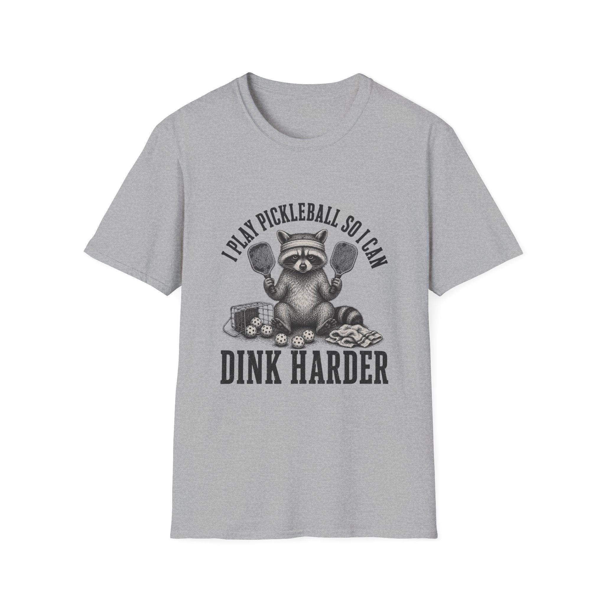 Raccoon Cartoon Pickleball T-Shirt