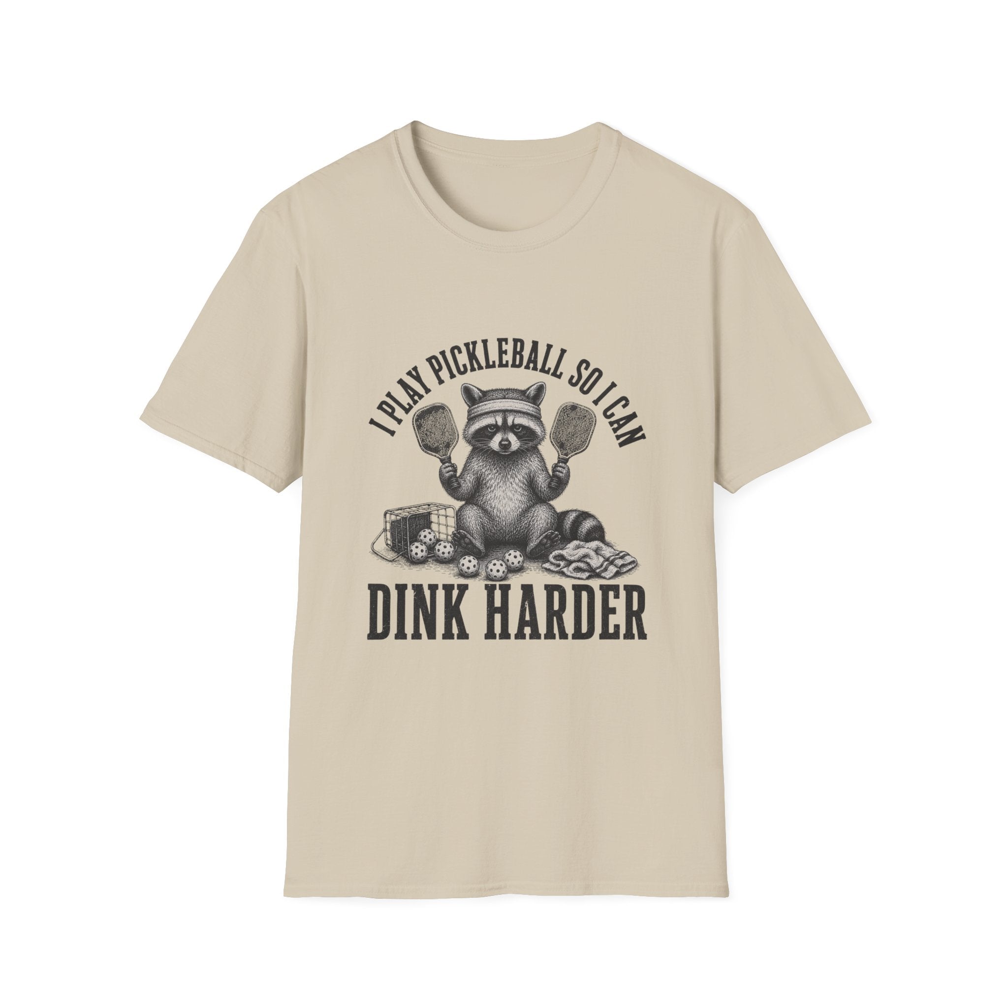 Raccoon Cartoon Pickleball T-Shirt