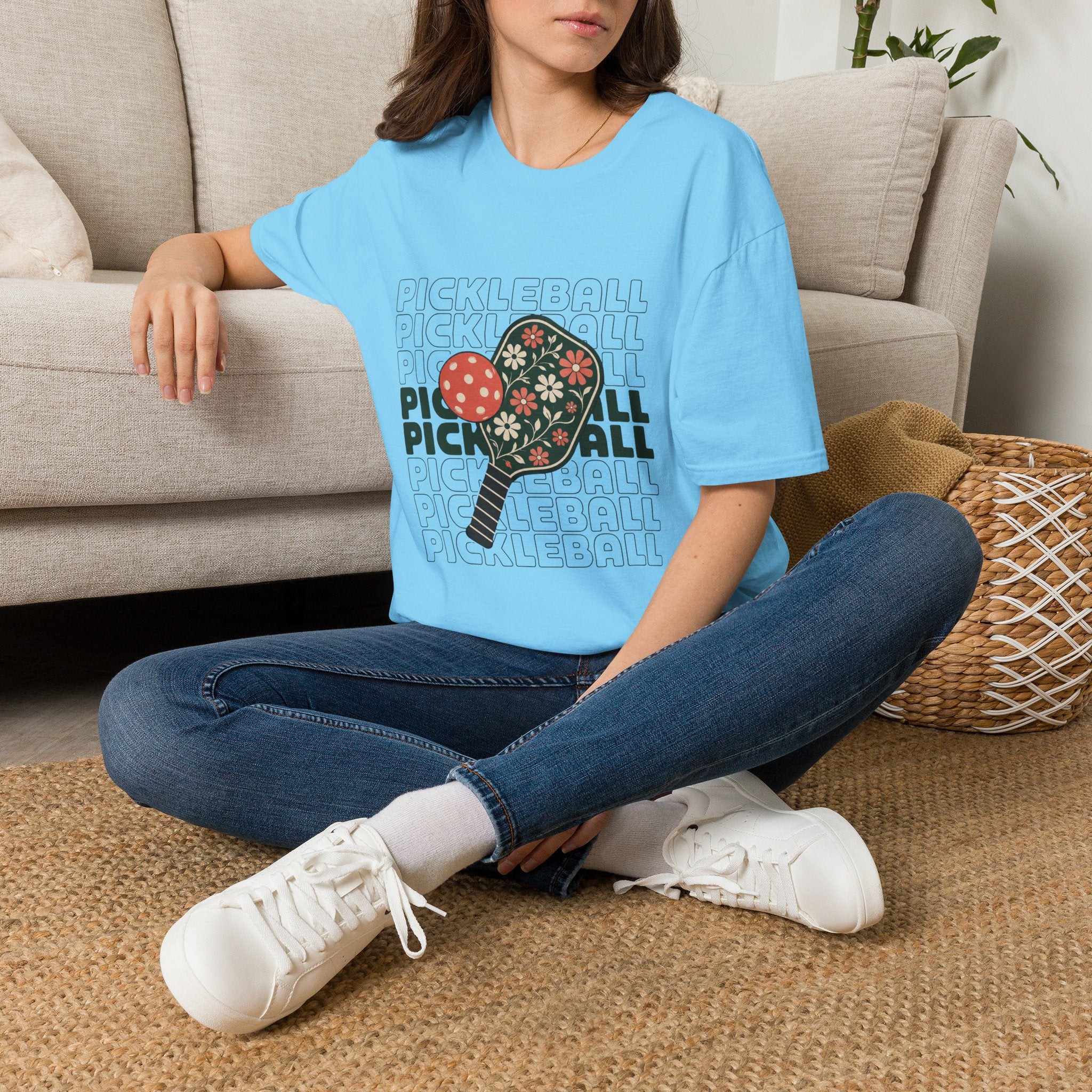 Floral Pickleball Paddles T-Shirt
