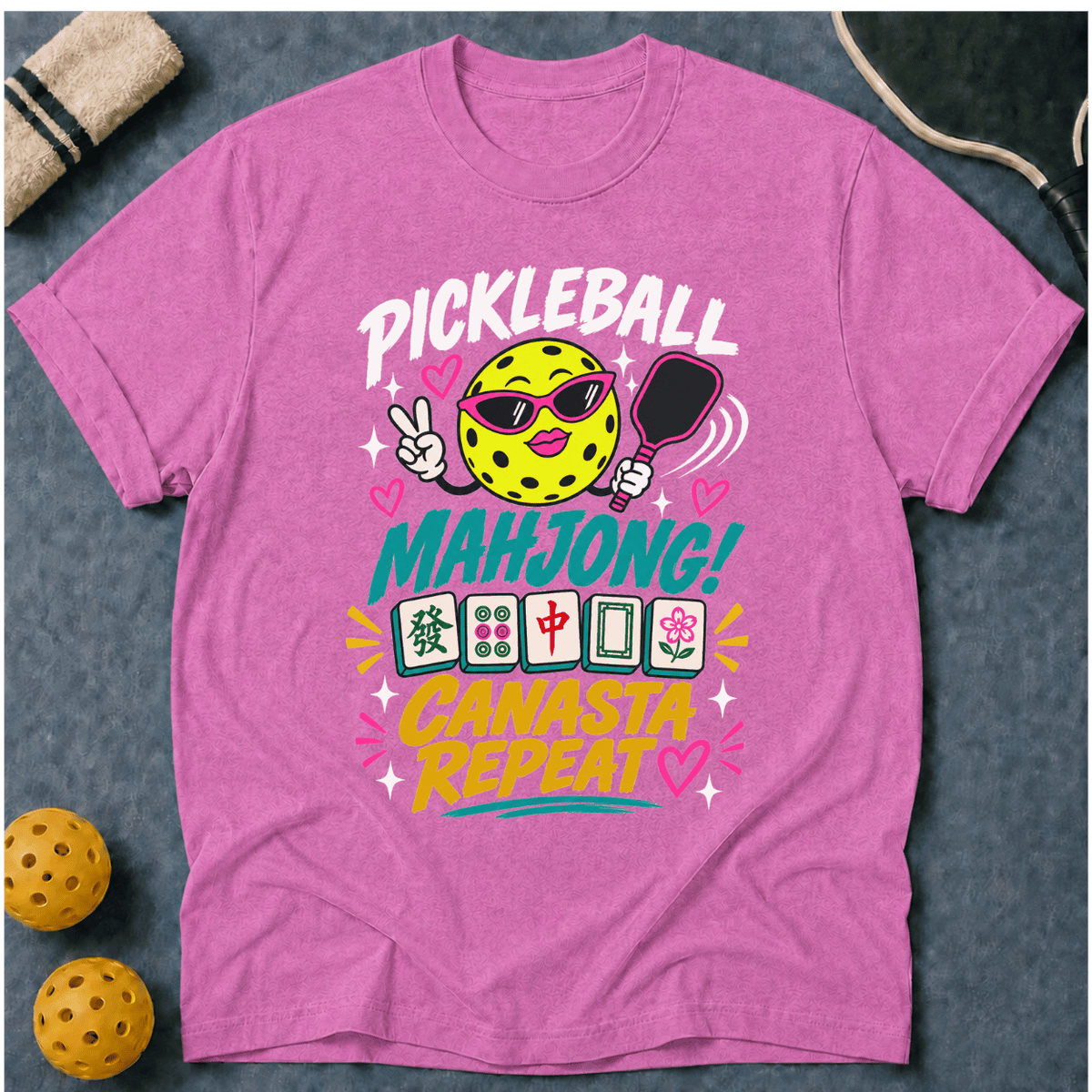 Mahjong Smile Pickleball T-Shirt