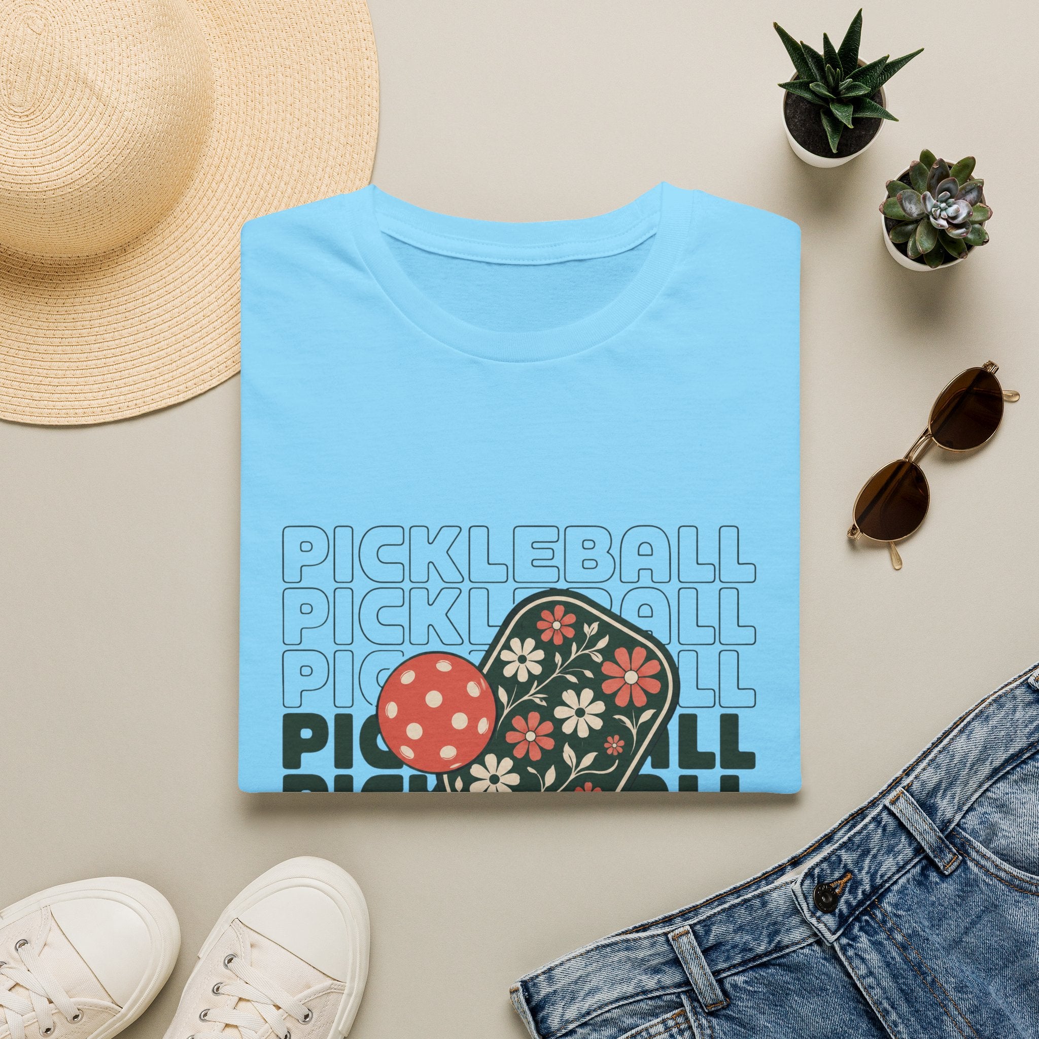 Floral Pickleball Paddles T-Shirt