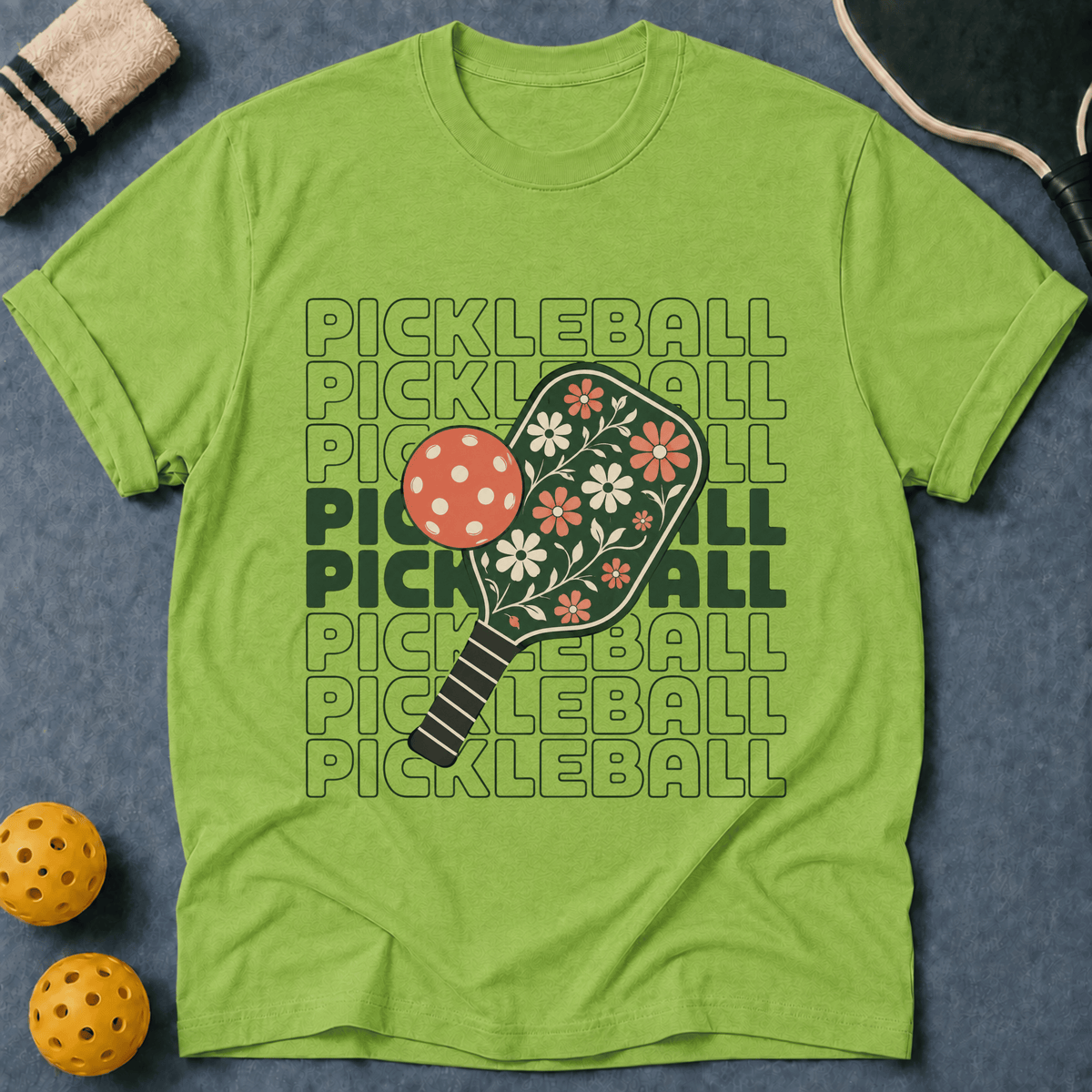 Floral Pickleball Paddles T-Shirt