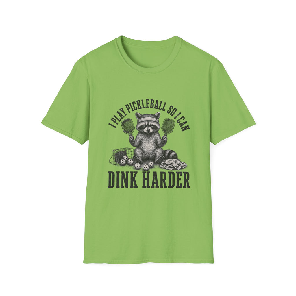 Raccoon Cartoon Pickleball T-Shirt