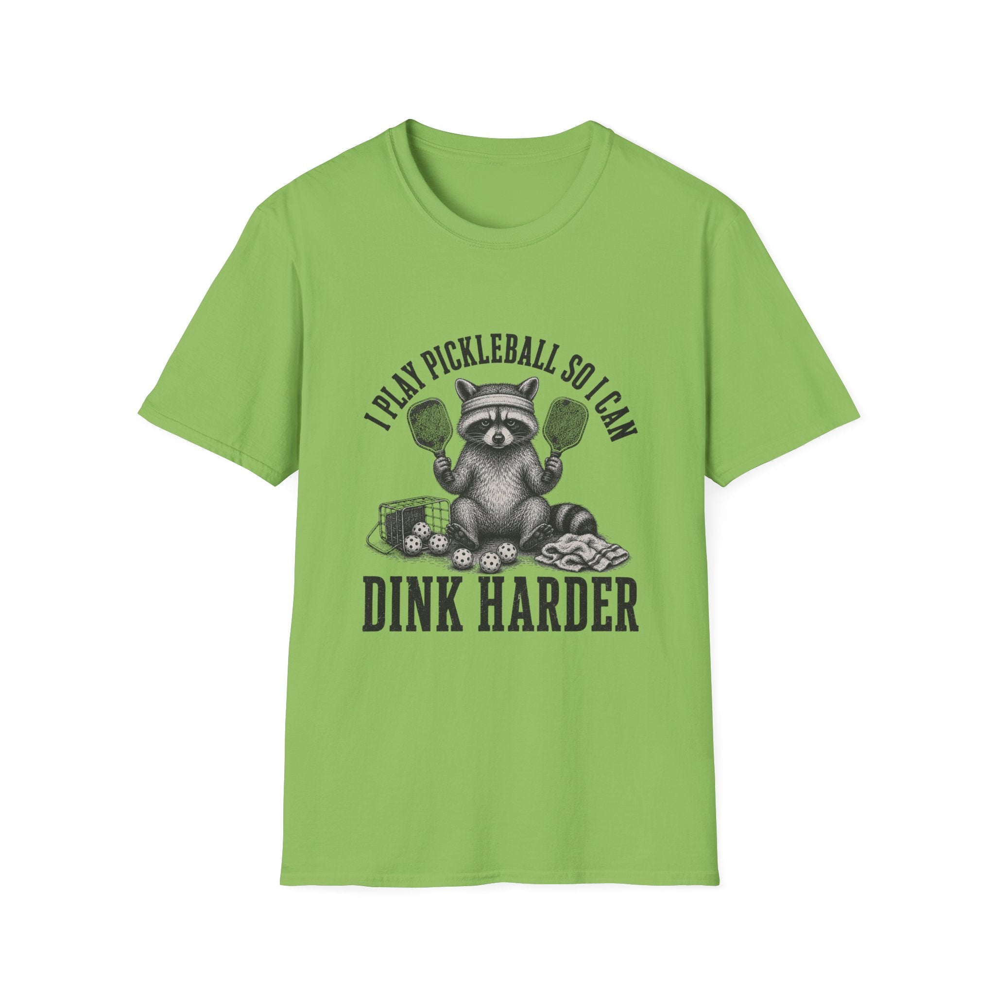 Raccoon Cartoon Pickleball T-Shirt