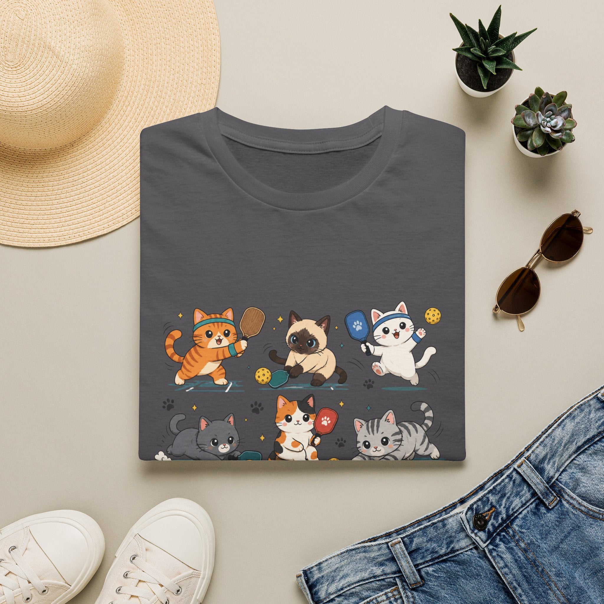 Kawaii Cat Pickleball Club T-Shirt