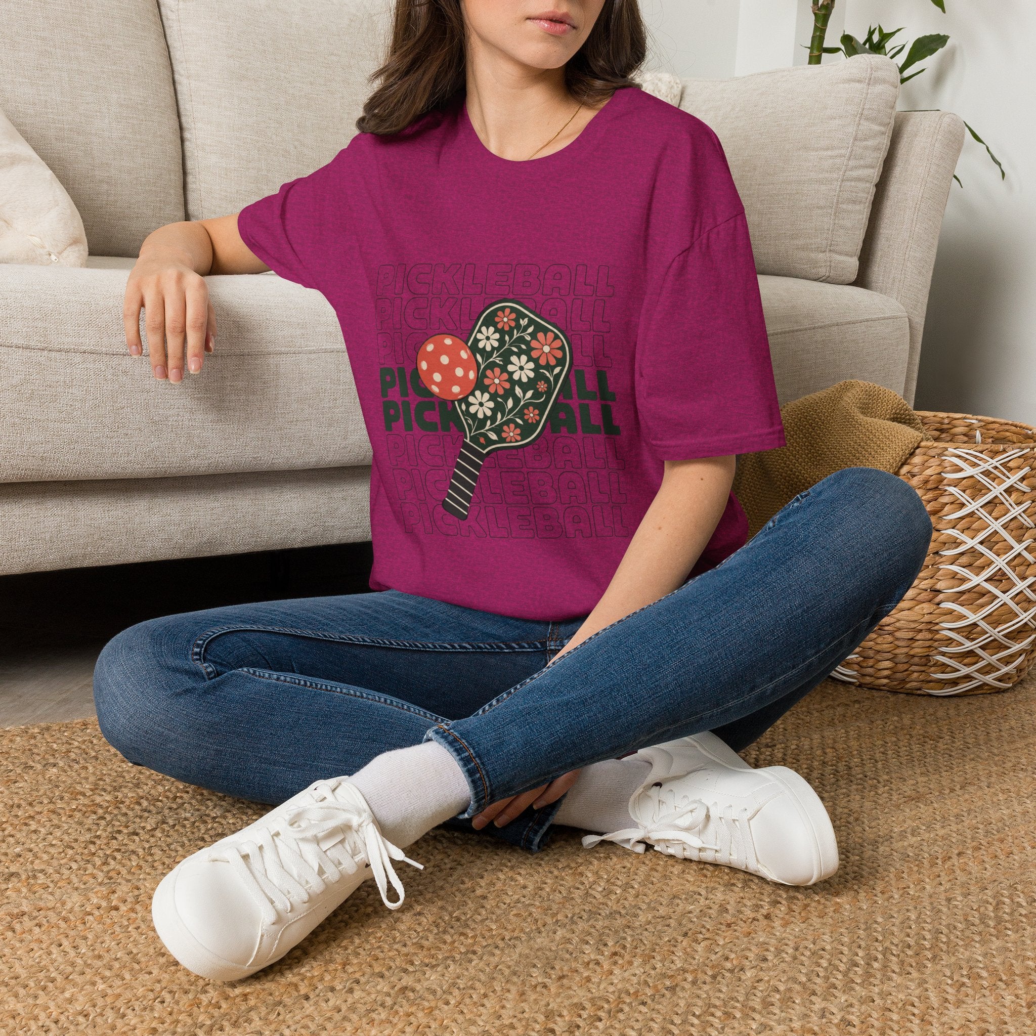 Floral Pickleball Paddles T-Shirt